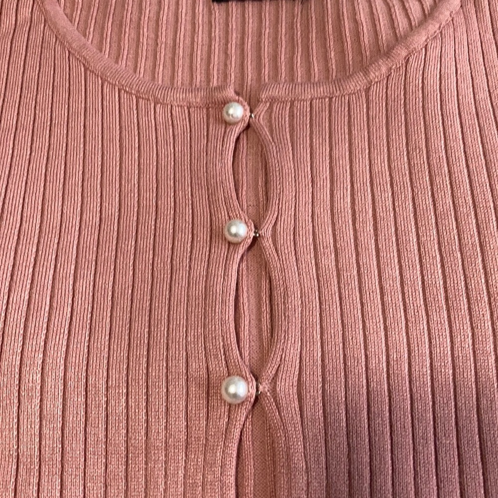 Pearl Ribbed Knit Cardigan - Picture 5 of 6